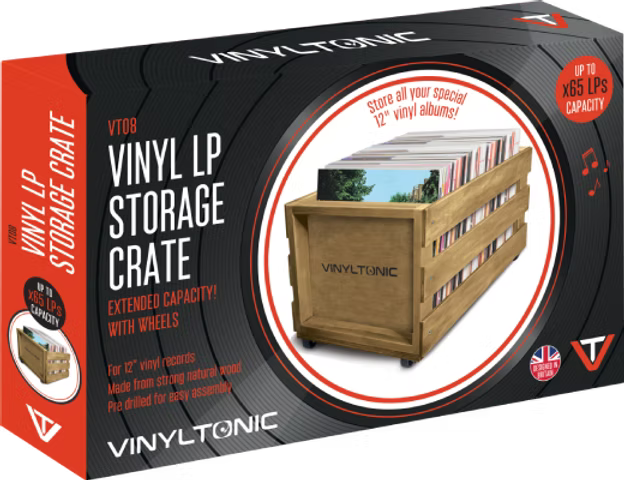 Vinyl Tonic Wooden Vinyl Storage Crate (x65 Records)