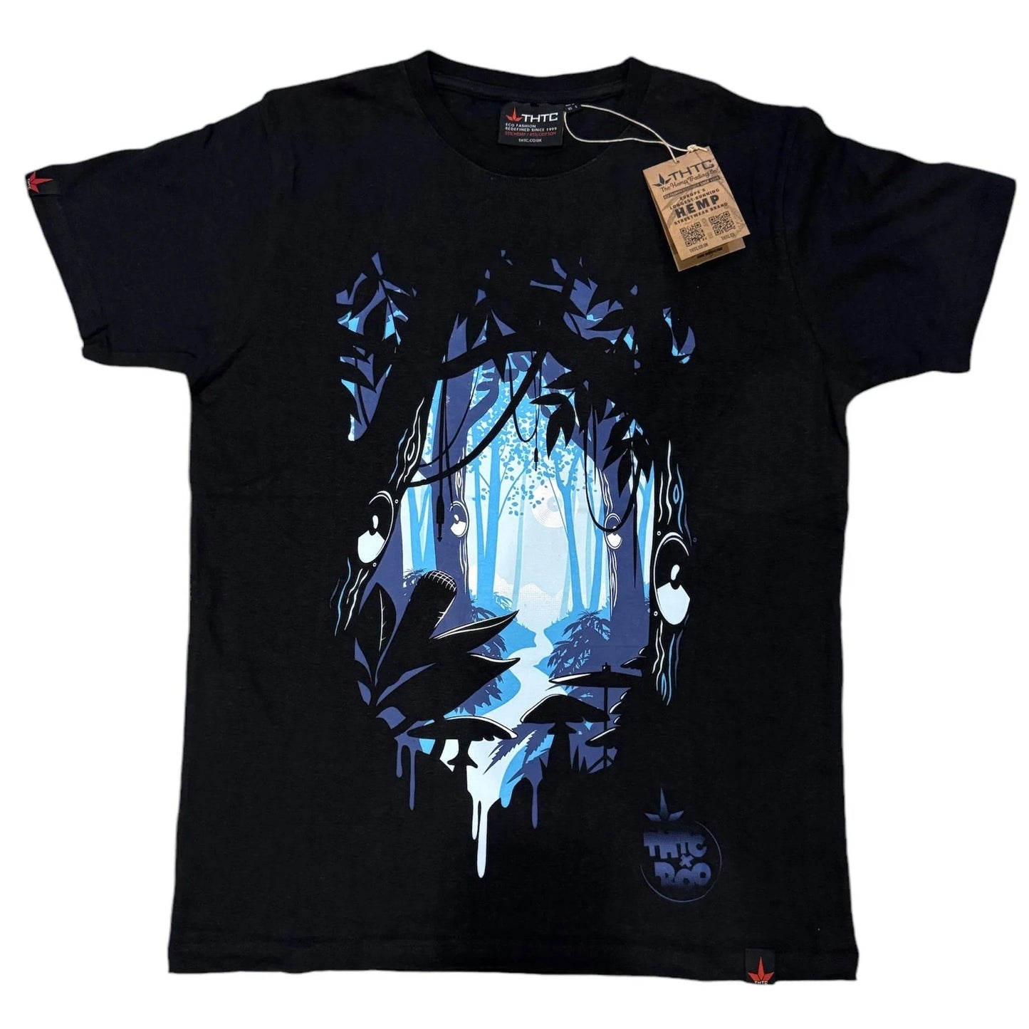 THTC Deep Forest Black Hemp T-Shirt