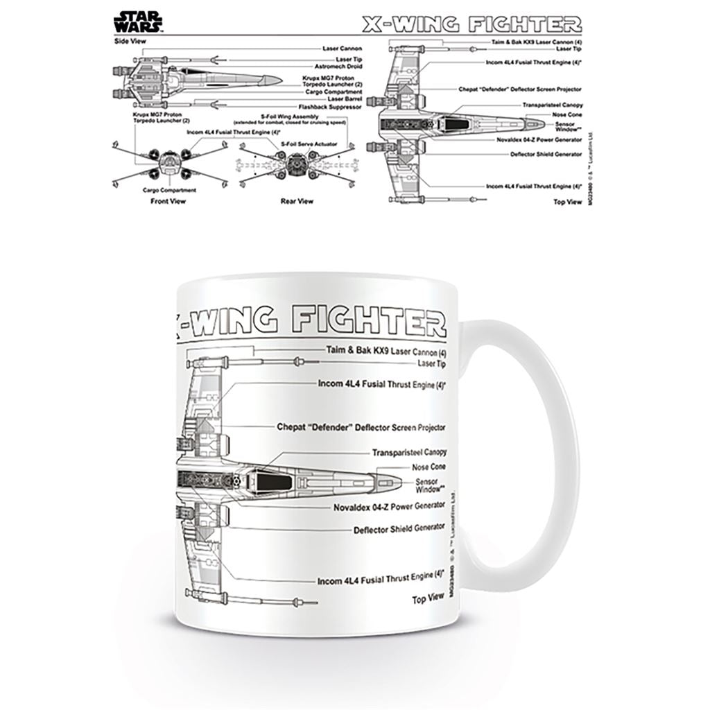 Star Wars X Wing Fighter Sketch Mug