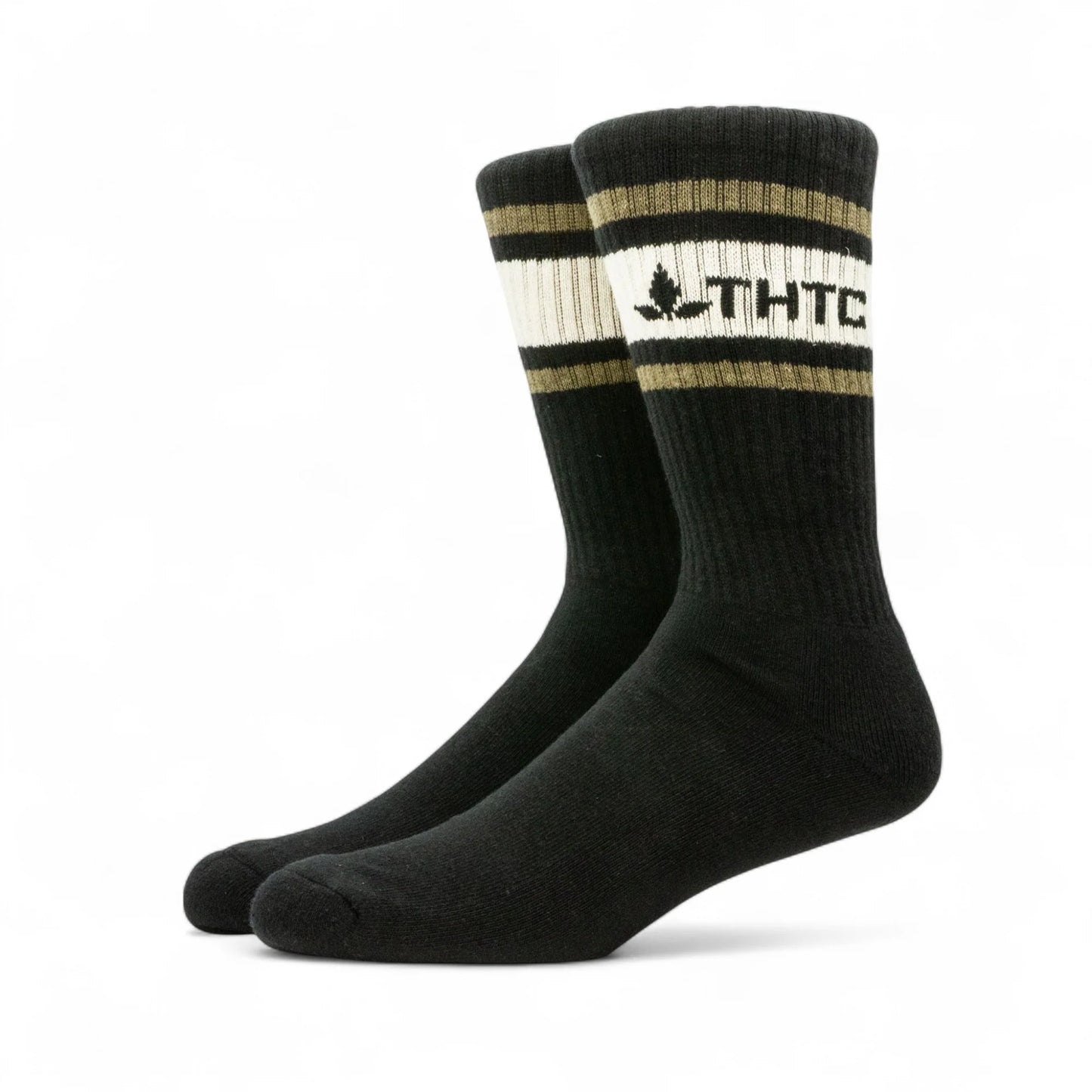 Black & Army Stripy THTC Hemp Socks