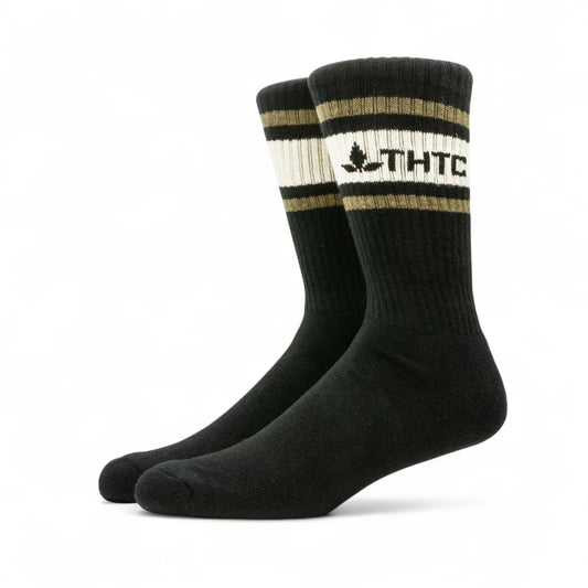 Black & Army Stripy THTC Hemp Socks