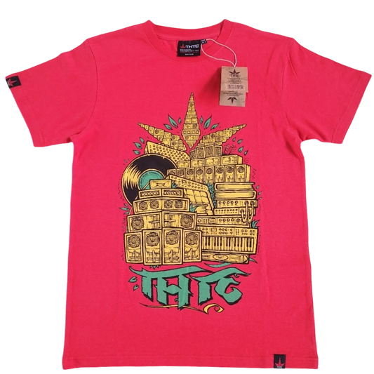 THTC Tribes Sound System Red Hemp T-Shirt