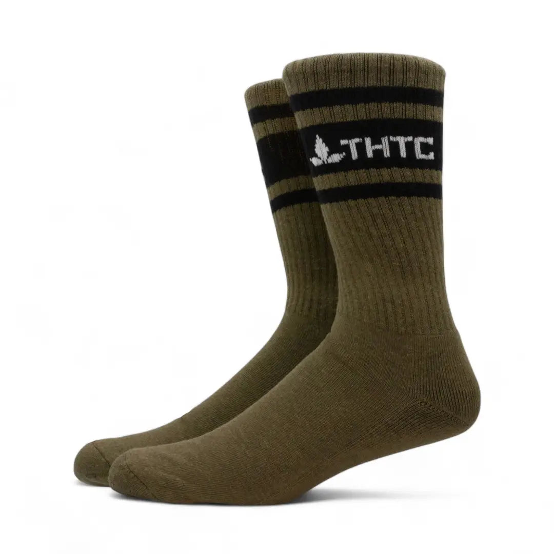 Army & Black Stripy THTC Hemp Socks